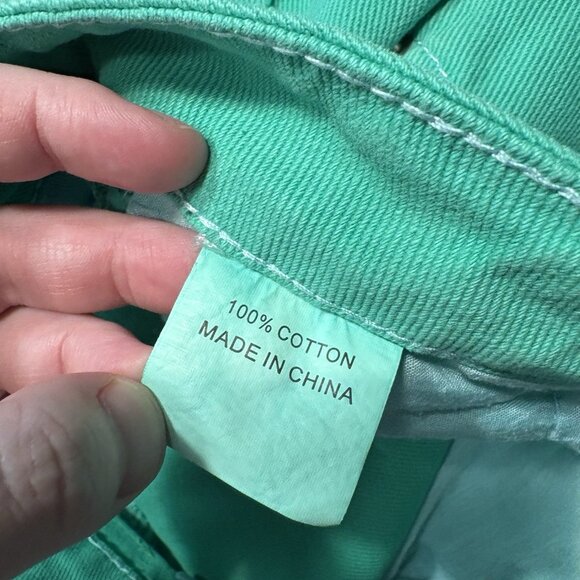 Princess Polly Women 8 Green Denim Y2K Baggy Skate 90s Wide Leg Carpenter Jeans - Picture 11 of 12